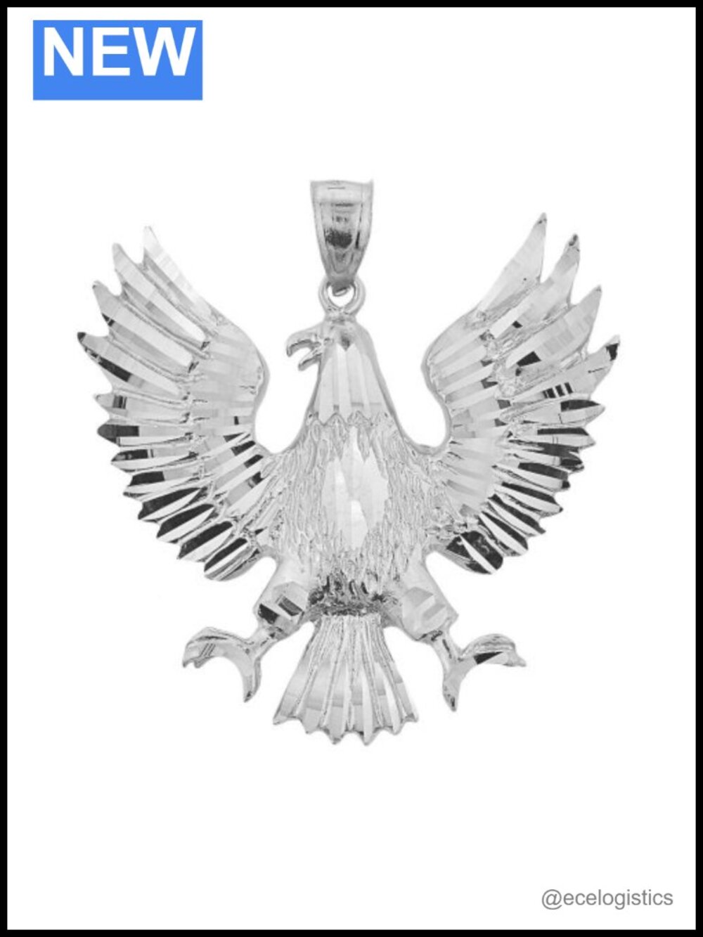 Sterling Silver Polish Eagle Charm Pendant Necklace Bracelet